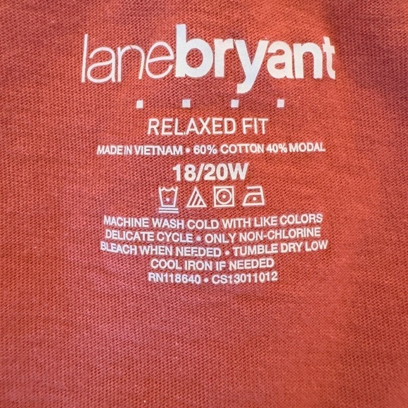 Lane Bryant Peasant Top Plus Size 18 20W Relaxed Fit Coral Pink 3/4 Sleeve Modal - Picture 5 of 6